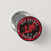 赤いドラゴンの武道Pin 缶バッジ (正面&裏面)