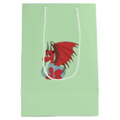 赤いドラゴンの漫画抱き枕 ミディアムペーパーバッグ (裏面)