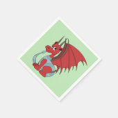 赤いドラゴンの漫画 スタンダードカクテルナプキン (角)