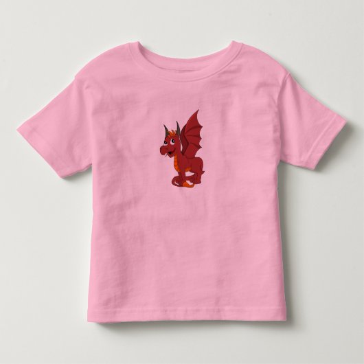 赤いドラゴンの漫画 トドラーTシャツ (正面)