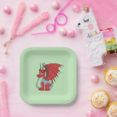 赤いドラゴンの漫画 ペーパープレート (パーティー)