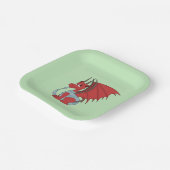 赤いドラゴンの漫画 ペーパープレート (傾斜あり)