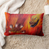 赤いドラゴンの爪 ランバークッション (ブランケット)