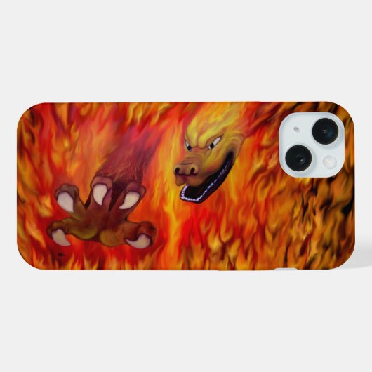 赤いドラゴンの爪 iPhoneケース (裏面横)