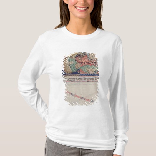 赤いドラゴンを飲み込む地獄の顎 Tシャツ (正面)