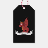 赤いドラゴンアニメ ギフトタグ (正面)