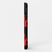 赤いドラゴンズ神秘的な生き物パターンブラック Case-Mate iPhoneケース (裏面/左)