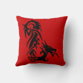 赤いドラゴンピローをカスタマイズ クッション (裏面)