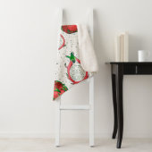 赤いドラゴンフルーツをオフに白 シェルパブランケット (インサイチュ)