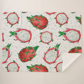 赤いドラゴンフルーツをオフに白 シェルパブランケット (正面(横))