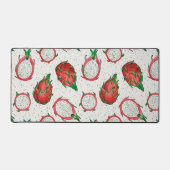 赤いドラゴンフルーツをオフに白 デスクマット (正面)