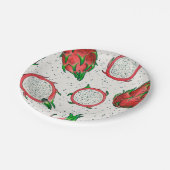 赤いドラゴンフルーツをオフに白 ペーパープレート (アングル)