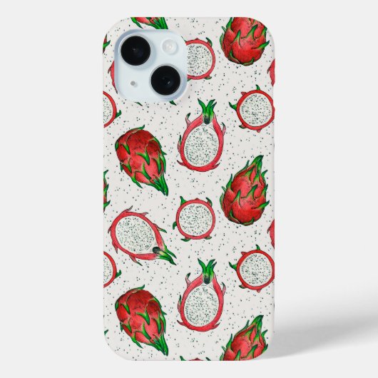 赤いドラゴンフルーツをオフに白 Case-Mate iPhoneケース (裏面)