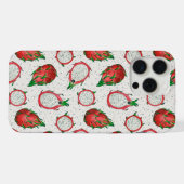 赤いドラゴンフルーツをオフに白 iPhoneケース (裏面横)