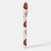 赤いドラゴンフルーツをオフに白 iPhoneケース (右側面)