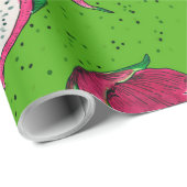 赤いドラゴンフルーツをグリーンに ラッピングペーパー (ロールコーナー)