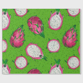 赤いドラゴンフルーツをグリーンに ラッピングペーパー (フラット)