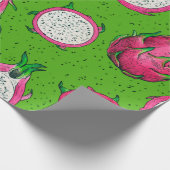 赤いドラゴンフルーツをグリーンに ラッピングペーパー (角)