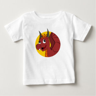 赤いドラゴン漫画ベビーTシャツ ベビーTシャツ