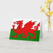 赤いドラゴン[ウェールズの旗] カード (黄色い花)