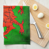 赤いドラゴン キッチンタオル (四つ折り)