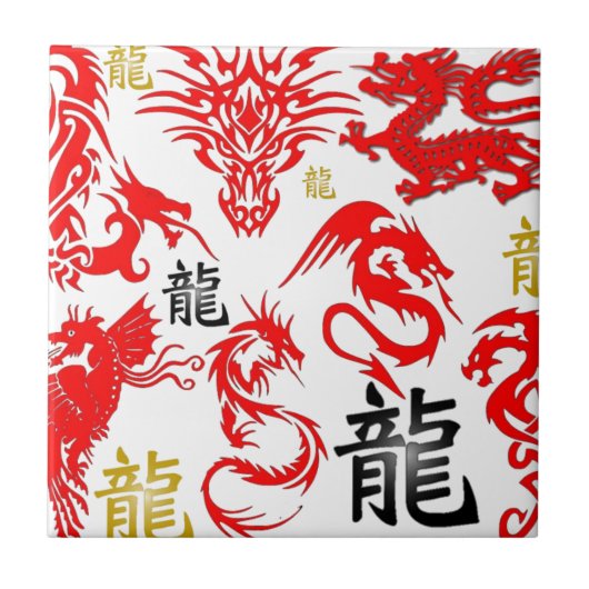 赤いドラゴン タイル (正面)