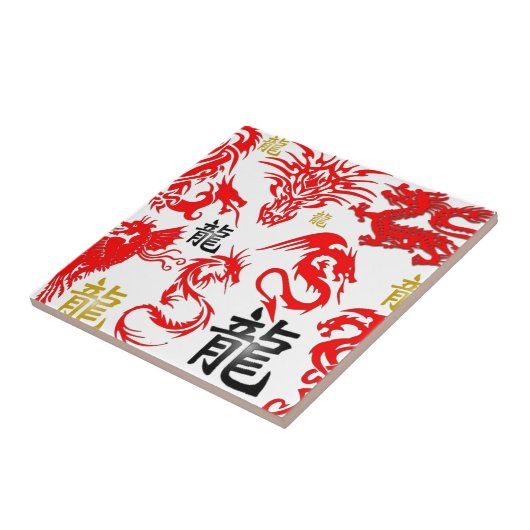 赤いドラゴン タイル (側面)