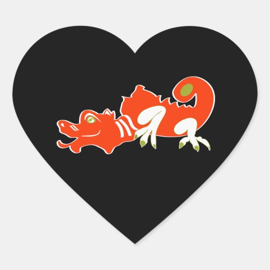赤いドラゴン ハートシール (正面)