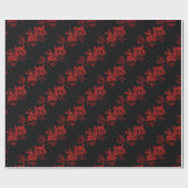 赤いドラゴン ラッピングペーパー (フラット)