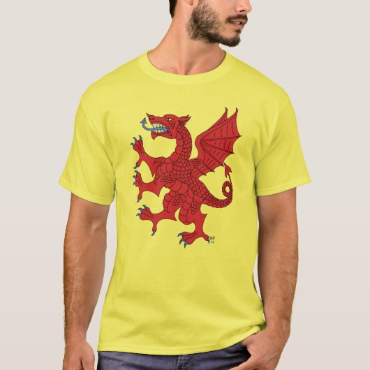 赤いドラゴン・ランパント Tシャツ (正面)