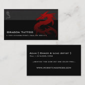 赤いドラゴンD1のアジア入れ墨のユニークな名刺 名刺 (正面/裏面)