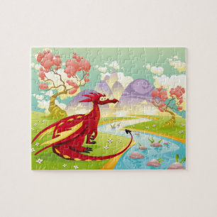 赤いドラゴンDreamscape 8x10 ジグソーパズル