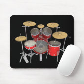 赤いドラムキット: マウスパッド (マウス)