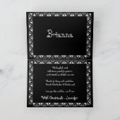 赤いドレスとレース - ウェディングパーティーの皆さんに感謝を サンキューカード (内部)