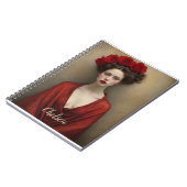 赤いドレスと花 ノートブック (左側)