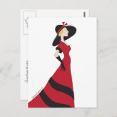 赤いドレスのはがきの女の子 ポストカード (正面/裏面)