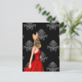 赤いドレスのウサギ ポストカード (スタンド正面)