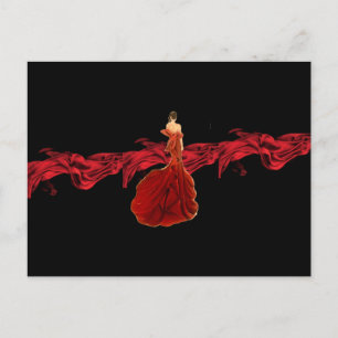 赤いドレスのポストカード ポストカード