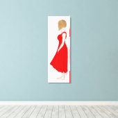 赤いドレスの女の子油絵のキャンバスプリント キャンバスプリント (インサイチュ (ウッドフロア))