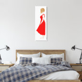 赤いドレスの女の子油絵のキャンバスプリント キャンバスプリント (インサイチュ (寝室))