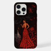 赤いドレスの女性 iPhoneケース (裏面)