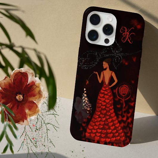 赤いドレスの女性 iPhoneケース