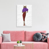 赤いドレスの猫 キャンバスプリント (インサイチュ (リビング))