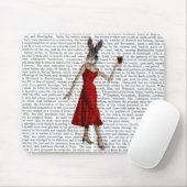 赤いドレスを着たウサギ マウスパッド (マウス)