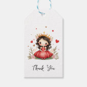 赤いドレスを着た可愛らしい小さな王女 ギフトタグ (正面)