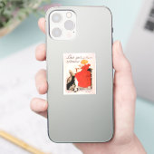 赤いドレスを着た女の子のミルクを飲むステインレンのポスター シール (スマートフォン)