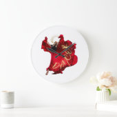 赤いドレスを着た女性踊り ラージ壁時計 (ホーム)