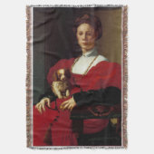 赤いドレスを着た女性 スローブランケット (正面縦)