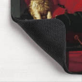 赤いドレスを着た女性 マウスパッド (コーナー)