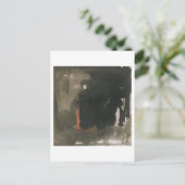 赤いドレスを着た女性(紙付き) ポストカード (スタンド正面)